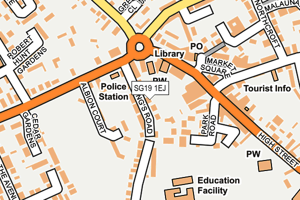 SG19 1EJ map - OS OpenMap – Local (Ordnance Survey)