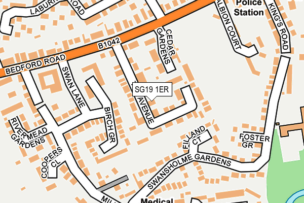 SG19 1ER map - OS OpenMap – Local (Ordnance Survey)