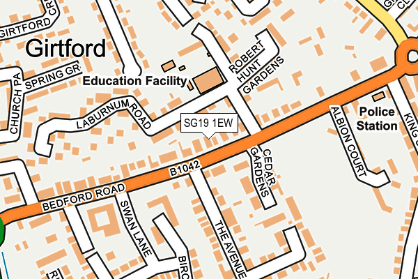 SG19 1EW map - OS OpenMap – Local (Ordnance Survey)