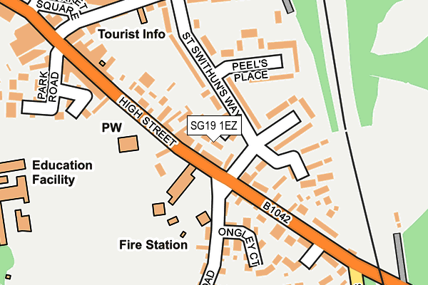 SG19 1EZ map - OS OpenMap – Local (Ordnance Survey)