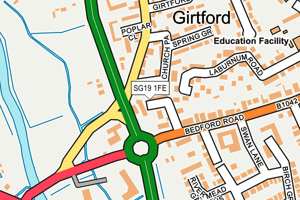 SG19 1FE map - OS OpenMap – Local (Ordnance Survey)