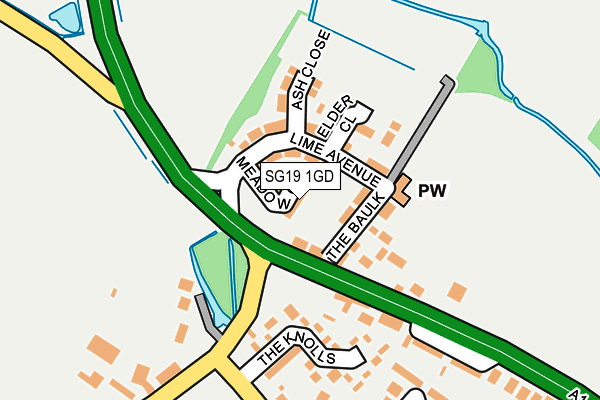 SG19 1GD map - OS OpenMap – Local (Ordnance Survey)