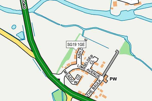 SG19 1GE map - OS OpenMap – Local (Ordnance Survey)