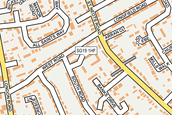 SG19 1HF map - OS OpenMap – Local (Ordnance Survey)