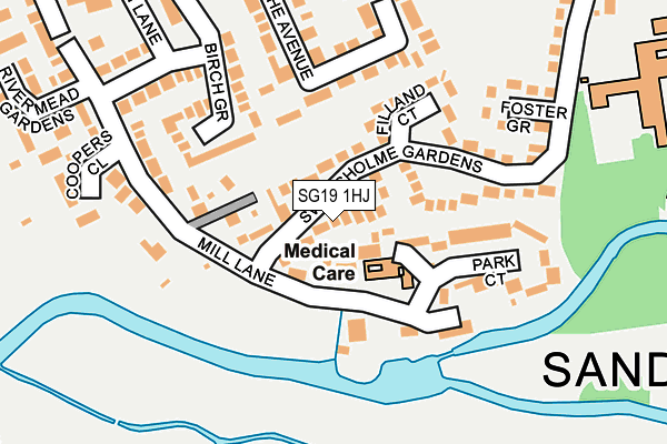 SG19 1HJ map - OS OpenMap – Local (Ordnance Survey)