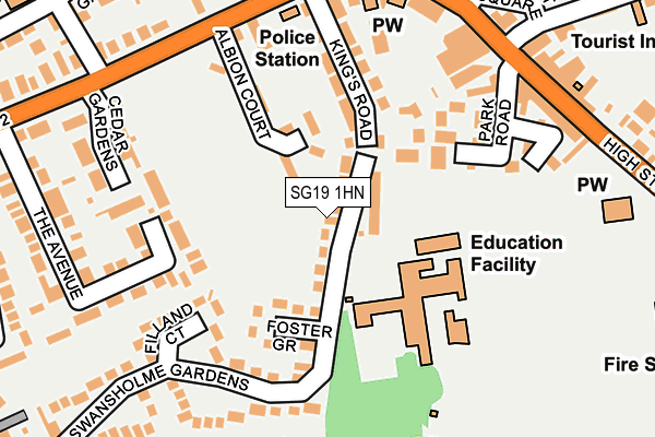 SG19 1HN map - OS OpenMap – Local (Ordnance Survey)