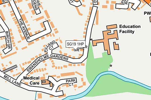 SG19 1HP map - OS OpenMap – Local (Ordnance Survey)