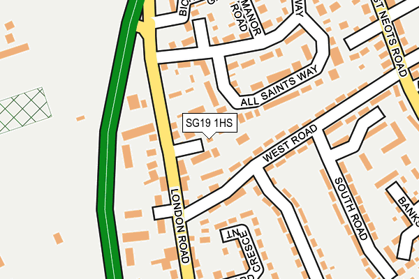 SG19 1HS map - OS OpenMap – Local (Ordnance Survey)