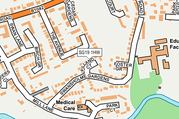 SG19 1HW map - OS OpenMap – Local (Ordnance Survey)