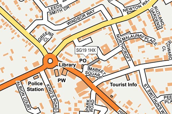 SG19 1HX map - OS OpenMap – Local (Ordnance Survey)