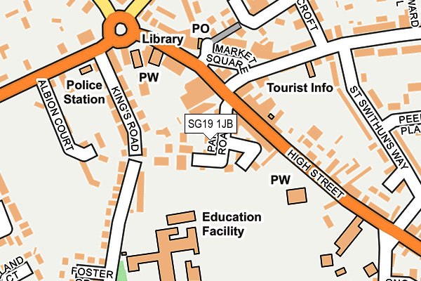 SG19 1JB map - OS OpenMap – Local (Ordnance Survey)