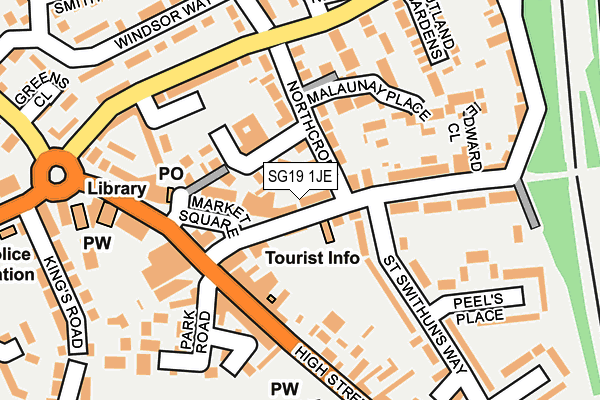 SG19 1JE map - OS OpenMap – Local (Ordnance Survey)