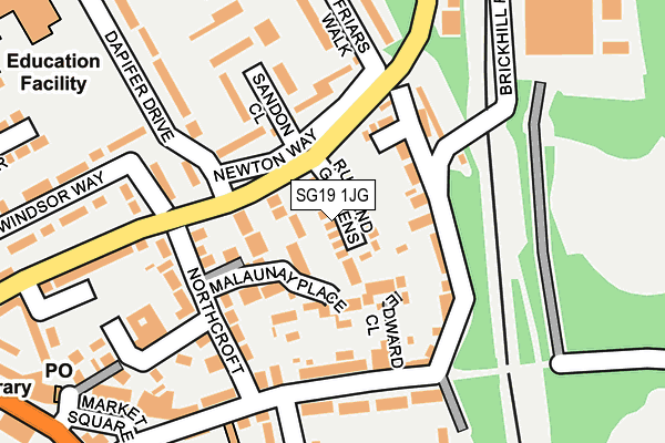 SG19 1JG map - OS OpenMap – Local (Ordnance Survey)