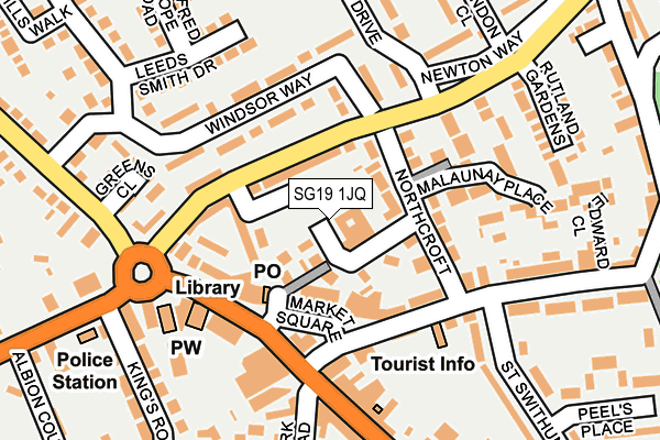 SG19 1JQ map - OS OpenMap – Local (Ordnance Survey)