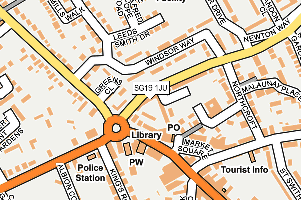 SG19 1JU map - OS OpenMap – Local (Ordnance Survey)