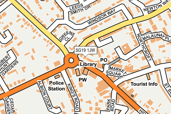 SG19 1JW map - OS OpenMap – Local (Ordnance Survey)