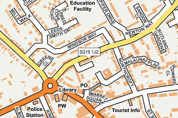 SG19 1JZ map - OS OpenMap – Local (Ordnance Survey)