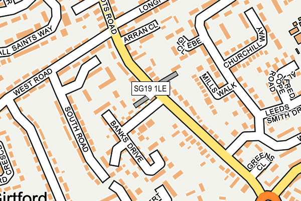 SG19 1LE map - OS OpenMap – Local (Ordnance Survey)