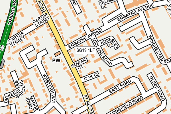 SG19 1LF map - OS OpenMap – Local (Ordnance Survey)
