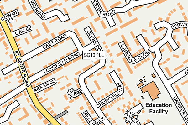 SG19 1LL map - OS OpenMap – Local (Ordnance Survey)