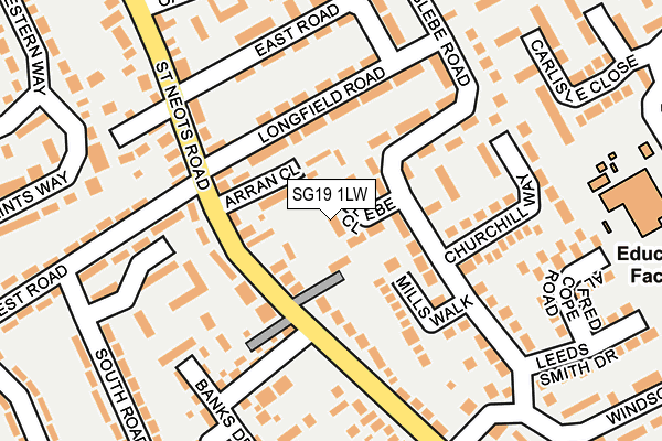 SG19 1LW map - OS OpenMap – Local (Ordnance Survey)