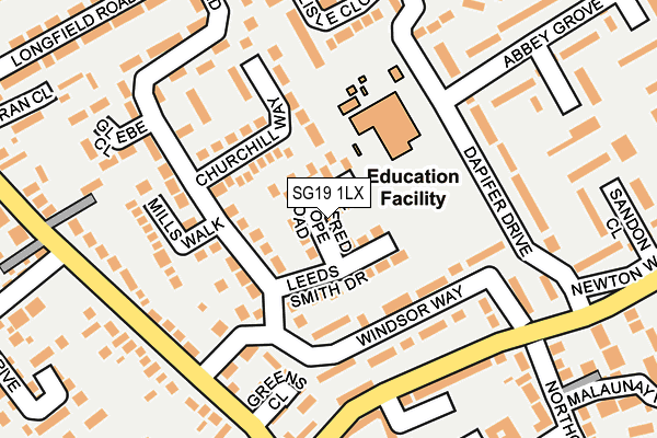 SG19 1LX map - OS OpenMap – Local (Ordnance Survey)