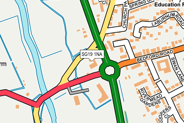 SG19 1NA map - OS OpenMap – Local (Ordnance Survey)