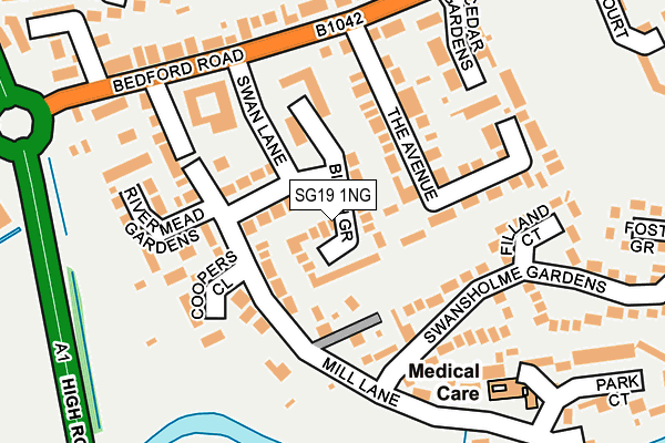 SG19 1NG map - OS OpenMap – Local (Ordnance Survey)