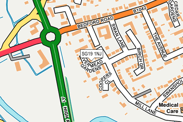 SG19 1NJ map - OS OpenMap – Local (Ordnance Survey)