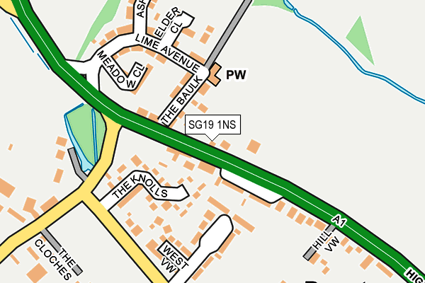 SG19 1NS map - OS OpenMap – Local (Ordnance Survey)