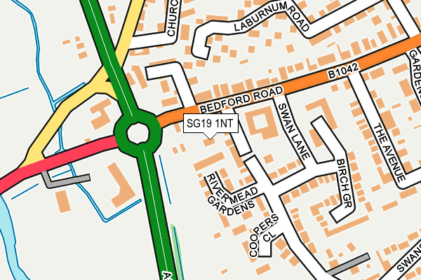 SG19 1NT map - OS OpenMap – Local (Ordnance Survey)
