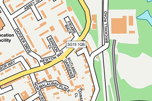 SG19 1QB map - OS OpenMap – Local (Ordnance Survey)