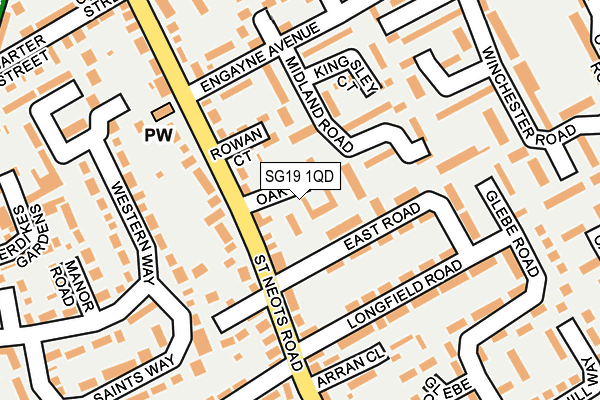 SG19 1QD map - OS OpenMap – Local (Ordnance Survey)