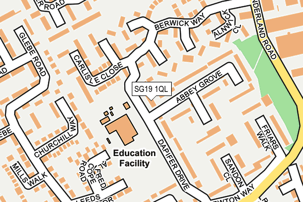 SG19 1QL map - OS OpenMap – Local (Ordnance Survey)