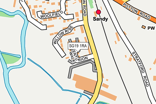 SG19 1RA map - OS OpenMap – Local (Ordnance Survey)