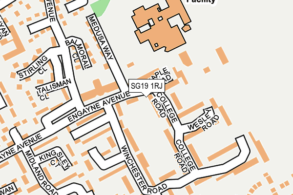 SG19 1RJ map - OS OpenMap – Local (Ordnance Survey)