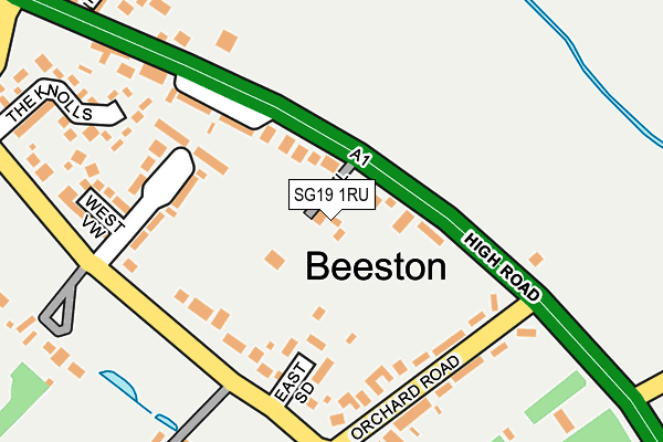 SG19 1RU map - OS OpenMap – Local (Ordnance Survey)