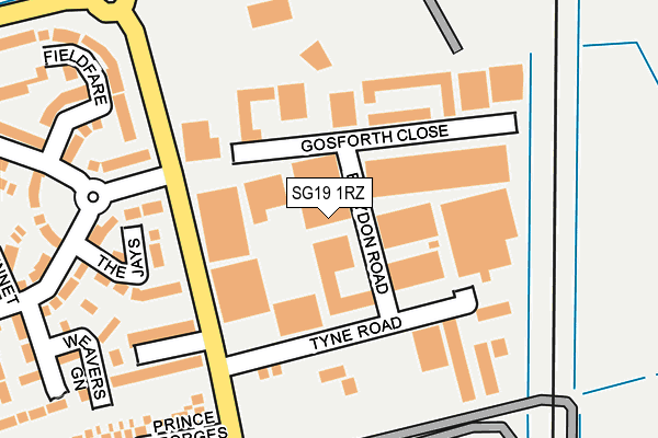 SG19 1RZ map - OS OpenMap – Local (Ordnance Survey)