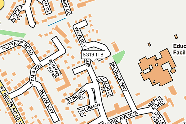 SG19 1TB map - OS OpenMap – Local (Ordnance Survey)