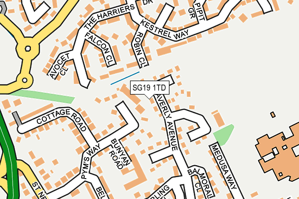 SG19 1TD map - OS OpenMap – Local (Ordnance Survey)