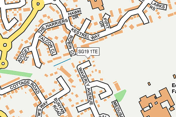 SG19 1TE map - OS OpenMap – Local (Ordnance Survey)