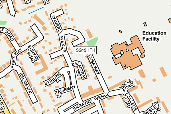 SG19 1TH map - OS OpenMap – Local (Ordnance Survey)