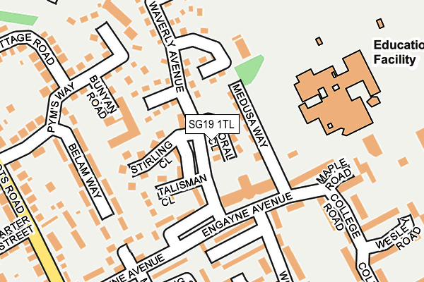 SG19 1TL map - OS OpenMap – Local (Ordnance Survey)