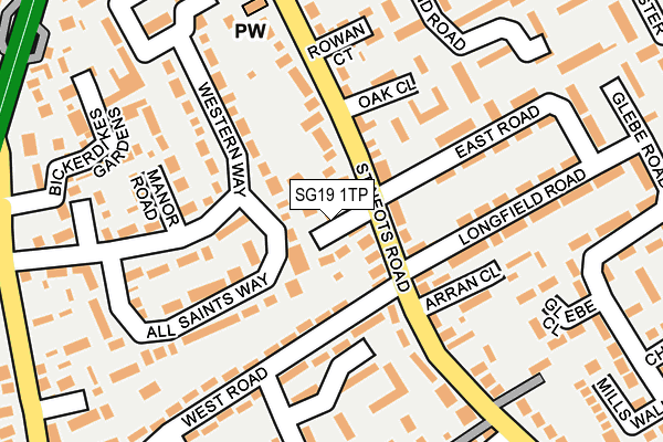 SG19 1TP map - OS OpenMap – Local (Ordnance Survey)