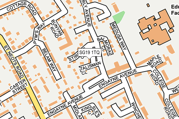 SG19 1TQ map - OS OpenMap – Local (Ordnance Survey)
