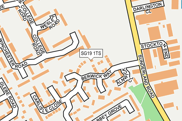 SG19 1TS map - OS OpenMap – Local (Ordnance Survey)