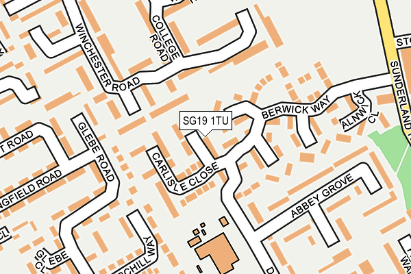 SG19 1TU map - OS OpenMap – Local (Ordnance Survey)