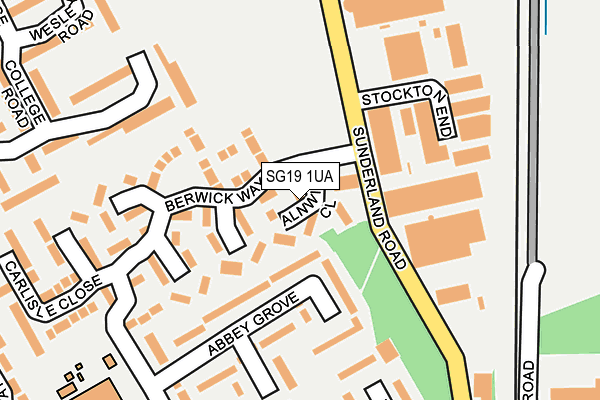 SG19 1UA map - OS OpenMap – Local (Ordnance Survey)