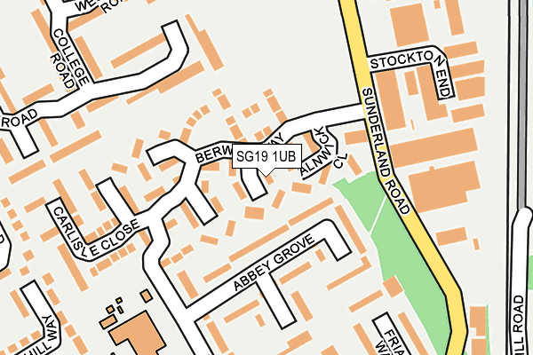 SG19 1UB map - OS OpenMap – Local (Ordnance Survey)