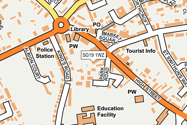 SG19 1WZ map - OS OpenMap – Local (Ordnance Survey)